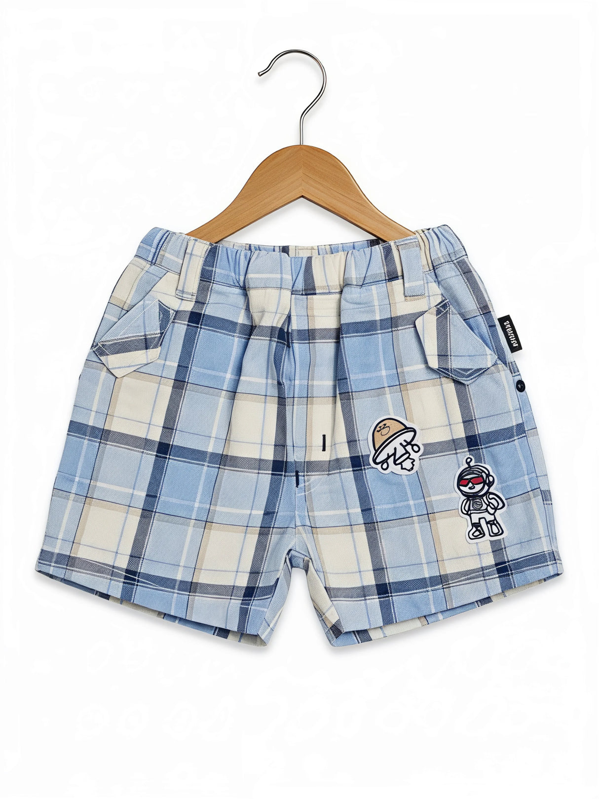Boys Brown Space Explorer Polo & Plaid Shorts Coordinate Set