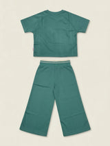 Girls Green NYC Printed Casual Co-ord Set