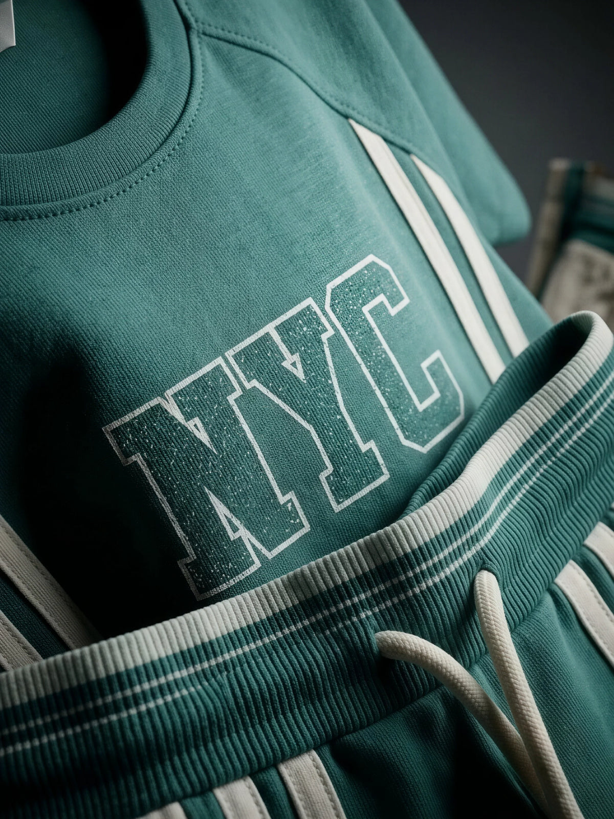 Girls Green NYC Printed Casual Co-ord Set