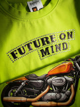 Boys Neon Green "Future on Mind" Motorcycle Graphic T-Shirt