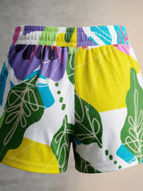 Girls' Vibrant Tropical Print Multi-Color Shorts with Pockets