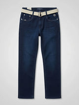 Boys Navy Blue Slim Fit Stretchable Jeans