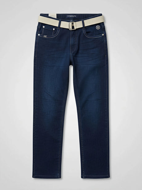 Boys Navy Blue Slim Fit Stretchable Jeans