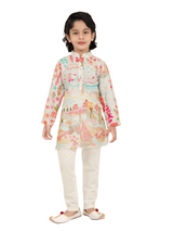 Boys' Pastel Printed Kurta Pajama 