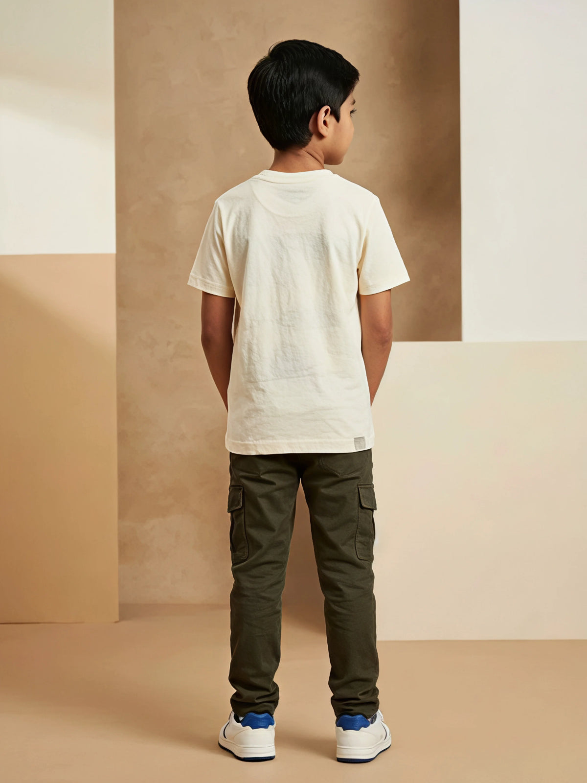 Boys Cream Drifting King Printed T-Shirt