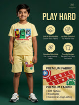 Boys Yellow Marvel Avengers Graphic Tee & Shorts Co-ord Set