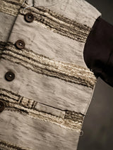 Boys Brown and Cream Textured Waistcoat Set