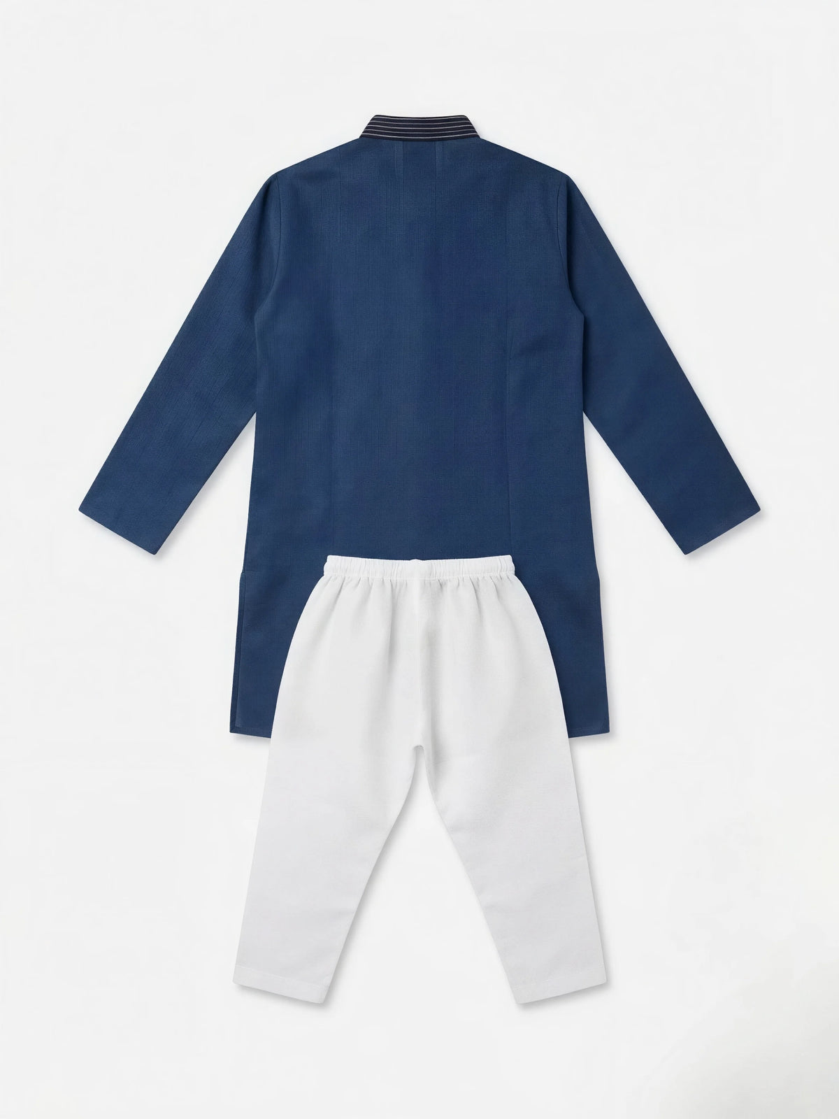 Navy Blue Solid Kurta Pajama Set for Boys