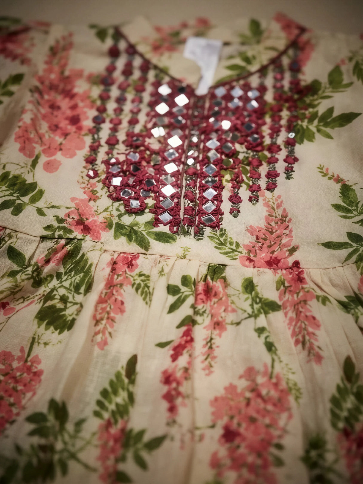 Girls Pink Floral Print Kurti with Patiyala Suit Set