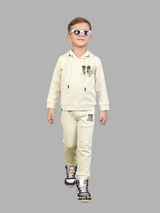 Boys Cream Hoodie & Jogger Set