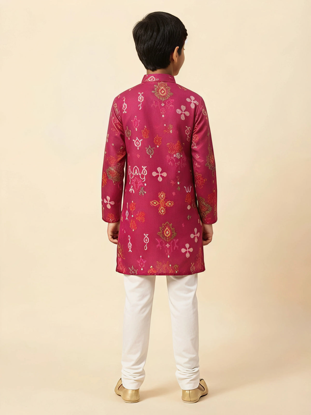 Rani Ethnic Print Kurta Pajama Set for Boys