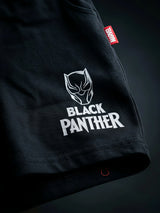 Boys Black Panther Graphic Shorts - Sporty Black Cotton Mix