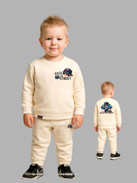 Boys Cream Tracksuit