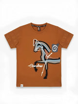 Brown Cotton Graphic Print T-Shirt