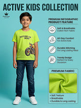 Boys Neon Green "Future on Mind" Motorcycle Graphic T-Shirt