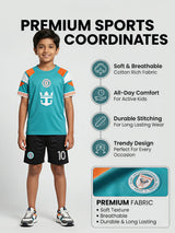 Boys Green Athletic Jersey and Shorts Co-ord Set