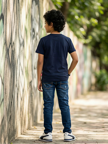 Boys Navy Blue Captain America Marvel T-Shirt