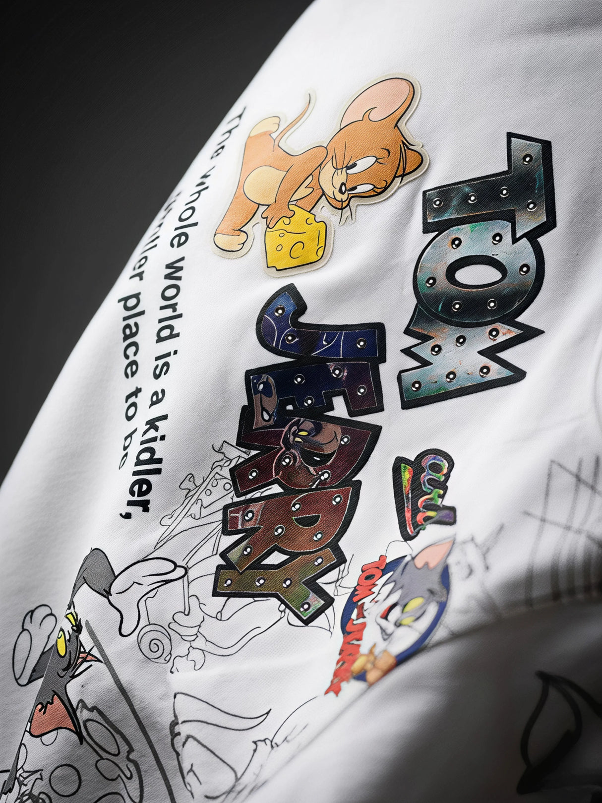 Boys White Tom and Jerry Graphic T-Shirt