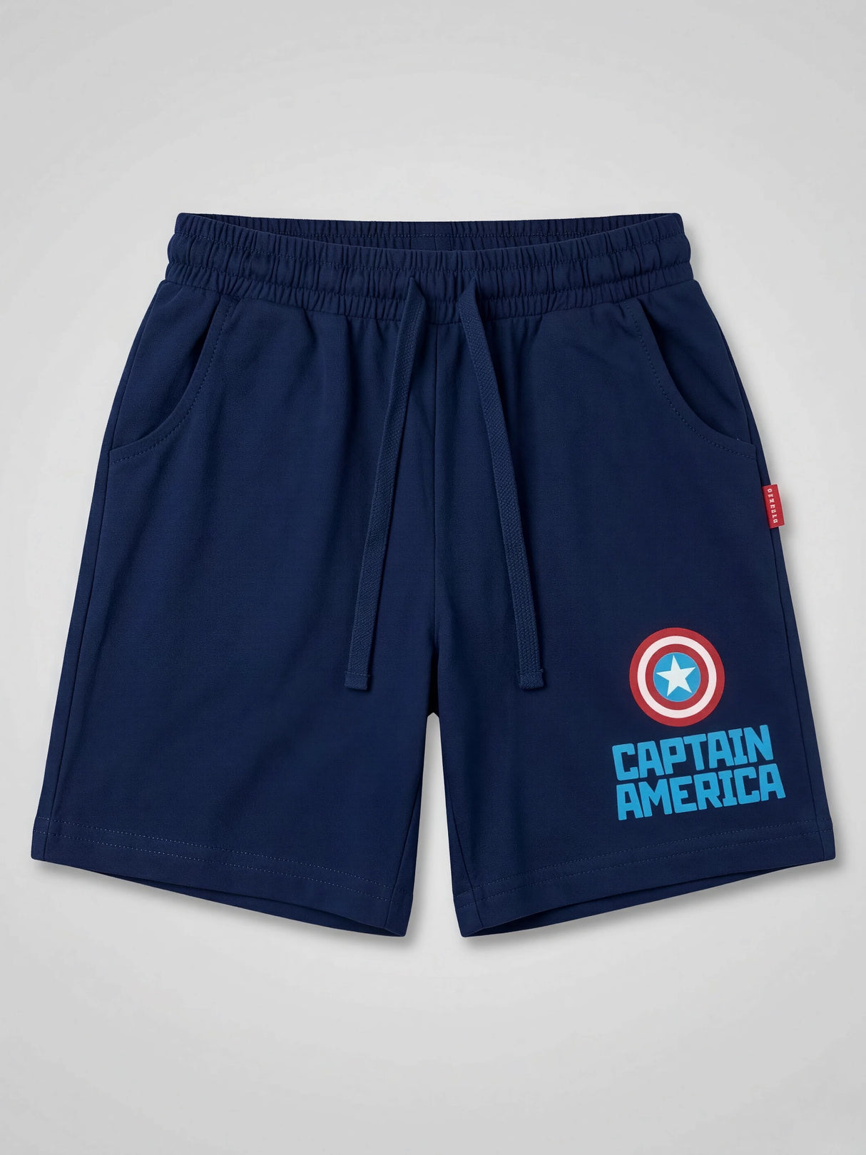 Boys Navy Blue Captain America Graphic Shorts