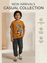 Brown Cotton Graphic Print T-Shirt