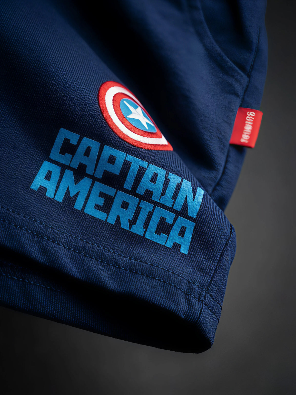 Boys Navy Blue Captain America Graphic Shorts