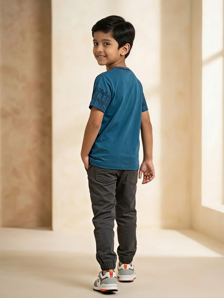 Blue Horse Graphic Print T-Shirt