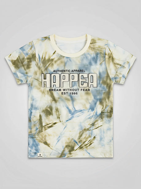 Boys Green Tie-Dye Cotton T-Shirt