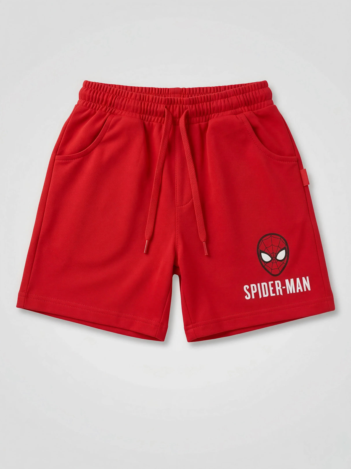 Boys Red Spider-Man Graphic Cotton Shorts