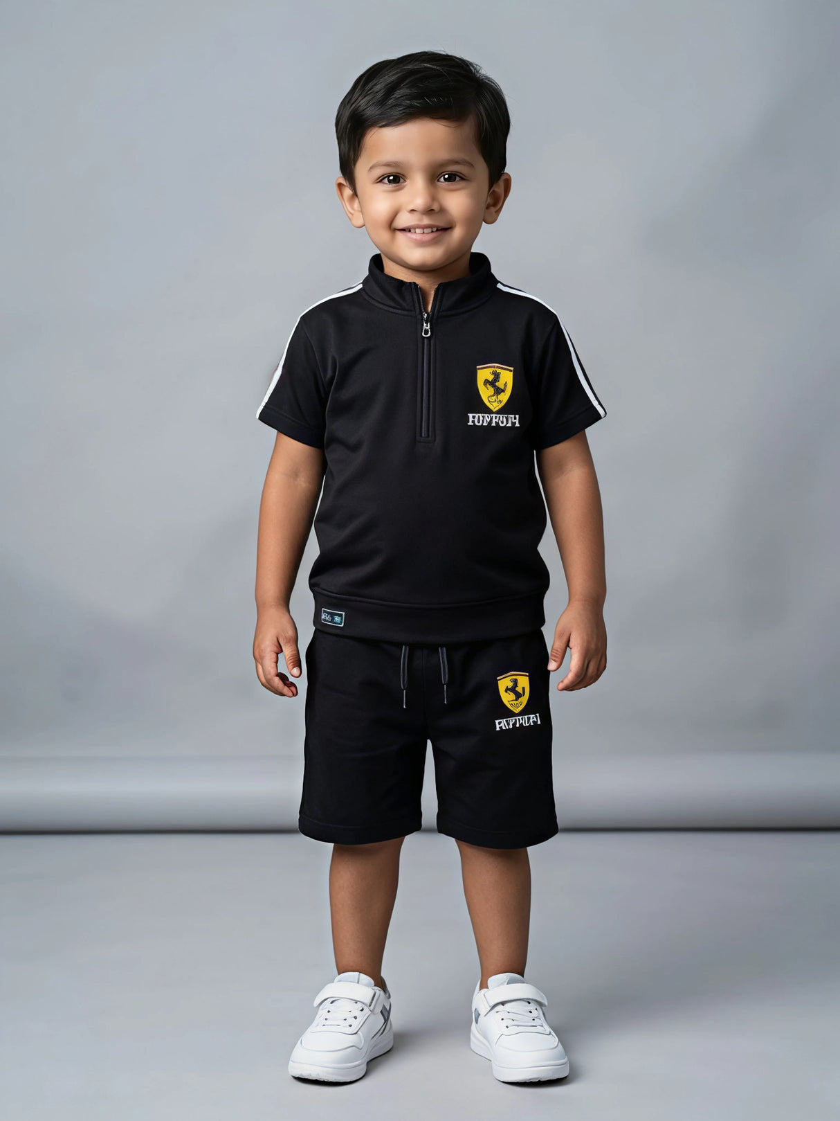 Boys Black Ferrari Sporty Coordinate Set - 2 Piece Activewear