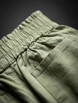 Girls Sage Green High-Waist Wide-Leg Casual Pants