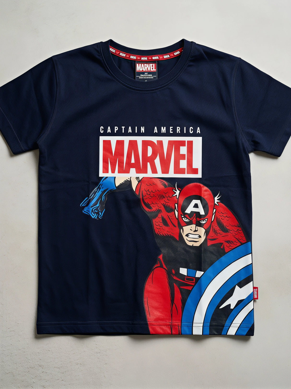 Boys Navy Blue Captain America Marvel T-Shirt