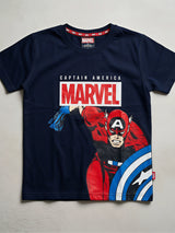 Boys Navy Blue Captain America Marvel T-Shirt