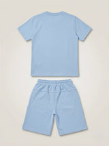 Boys Light Blue NASA Printed T-Shirt and Shorts Co-ord Set.