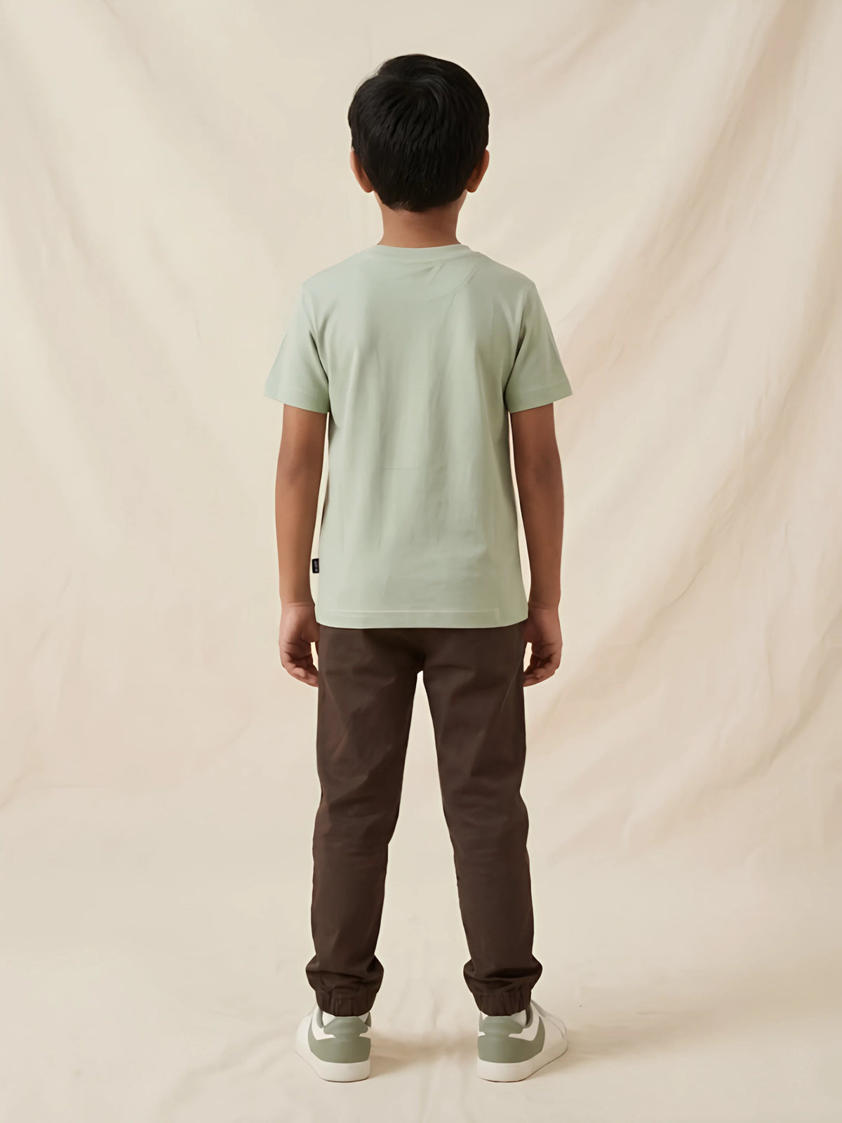 Boys Green Football Graphic Printed T-Shirt