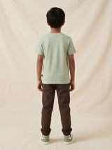 Boys Green Football Graphic Printed T-Shirt