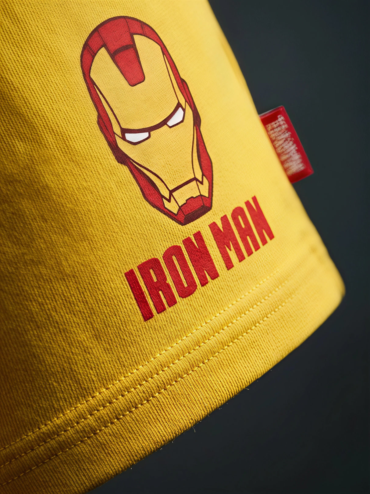 Boys Yellow Iron Man Cotton Shorts
