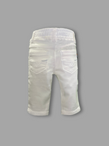 Boys' plain white twill pants in a straight-leg style with an elastic waistband and front slant pockets.

Export to Sheets