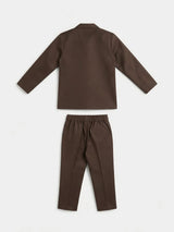 Brown Solid Jodhpuri Kurta Pajama Set for Boys