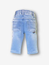 Boys' Light Blue Wash Knit Denim Pull-On Pants