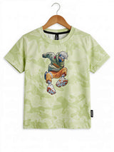 Boys Lime Green Anime Graphic Co-ord Set