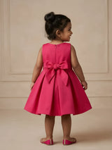 Girls Pink Butterfly Sequined Party Wear Frock.