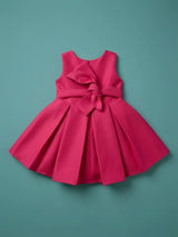 Girls Pink Butterfly Sequined Party Wear Frock.