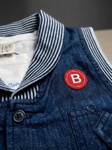 Navy Blue Denim Boys Coordinate Set with Jacket