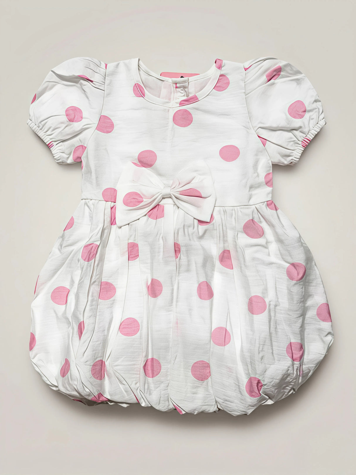 Pink Polka Dot Bubble Frock for Baby Girls