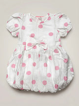 Pink Polka Dot Bubble Frock for Baby Girls