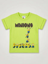 Boys Lime Green Minions Graphic Cotton T-Shirt