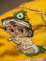Vibrant Yellow Printed Kanha Dhoti Kurta Set for Boys.