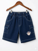 Boys Purple Adventure Graphic T-Shirt & Denim Shorts Set