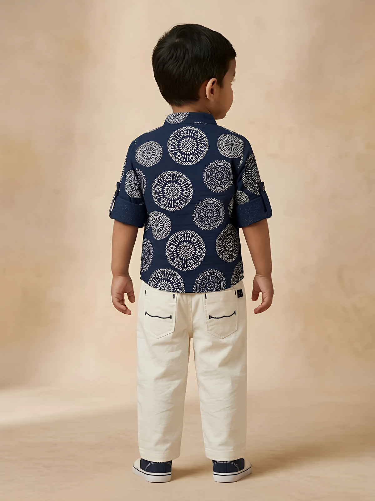 Navy Blue Mandala Print Boys Coordinate Set