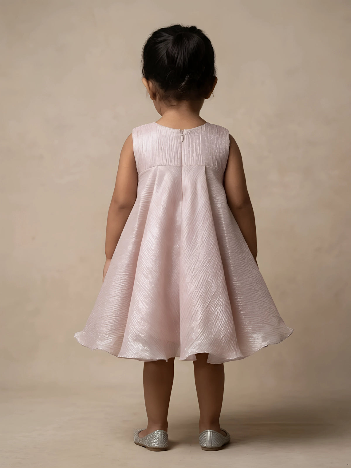 Cream Bow Party Wear Frock for Girls.